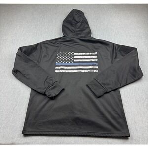 Rothco Hoodie Men Large Black Pullover Thin Blue Line Concealed Carry Pocket Top